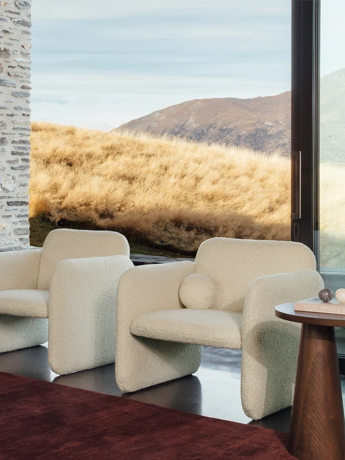 Lazlo Chairs in Fleece colour Merino by James Dunlop