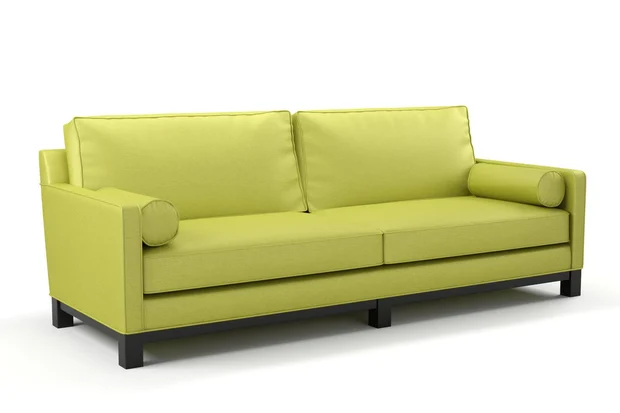 Photo of the fabric Provence Chartreuse swatch by James Dunlop Essentials. Use for Curtains, Upholstery, Accessory, Top of Bed. Style of Plain, Texture