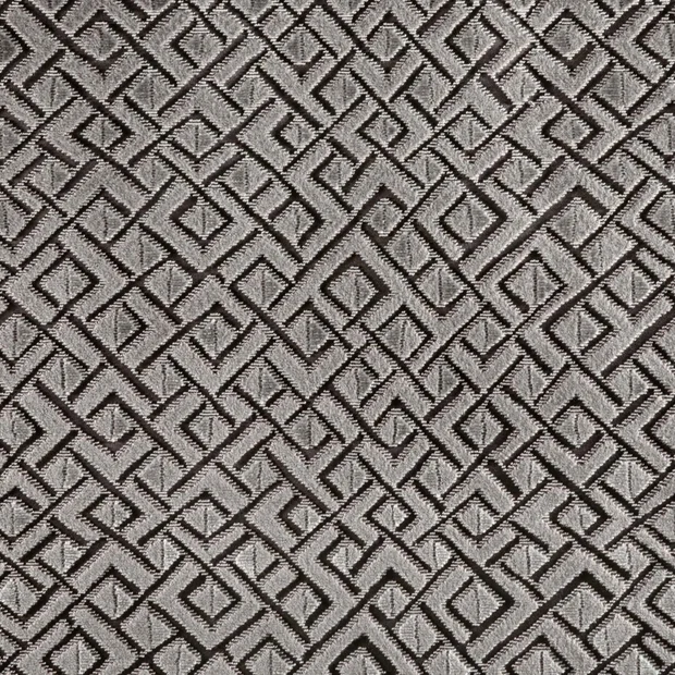 Photo of the fabric Djembe 14658 805 swatch by Fischbacher 1819. Use for Upholstery, Accessory. Style of Geometric, Velvet