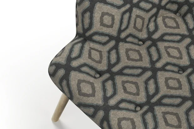 Photo of the fabric Enhance Ink swatch by James Dunlop. Use for Upholstery, Accessory. Style of Geometric, Print