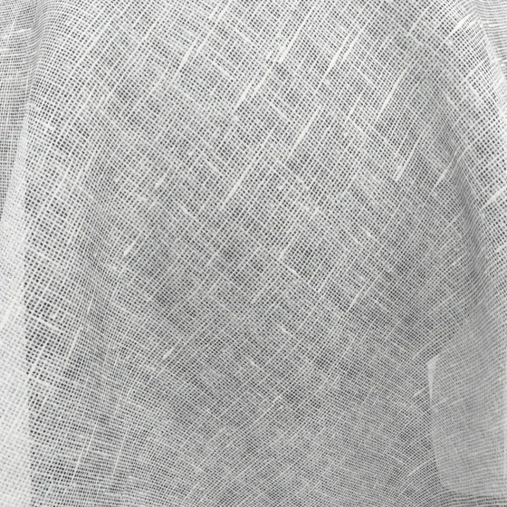 Photo of the fabric Ama Snow swatch by Mokum. Use for Sheer Curtains. Style of Plain, Sheer