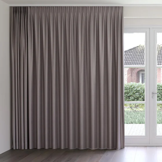 Photo of the fabric Luxe Pewter swatch by James Dunlop Essentials. Use for Curtains, Accessory, Top of Bed. Style of Plain, Texture