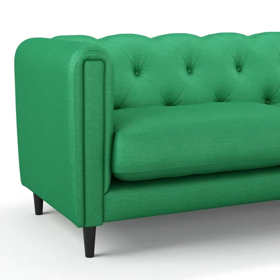 Photo of the fabric Provence Emerald swatch by James Dunlop Essentials. Use for Curtains, Upholstery, Accessory, Top of Bed. Style of Plain, Texture