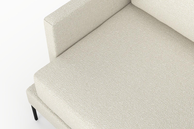Photo of the fabric Grain Marshmallow swatch by Mokum. Use for Upholstery, Accessory, Top of Bed. Style of Plain, Texture