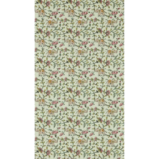 Photo of the fabric Hathi Wallpaper W0236 4 swatch by Clarke & Clarke. Use for Wall Covering. Style of Floral And Botannical, Uncoated Non-Woven