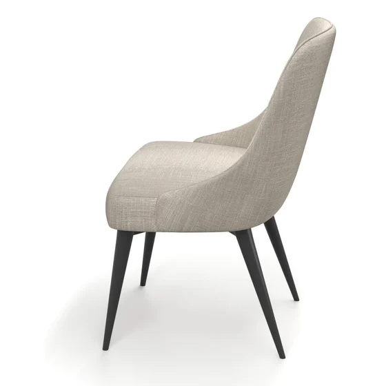 Photo of the fabric Maxime Truffle swatch by James Dunlop. Use for Upholstery, Accessory. Style of Stripe, Texture