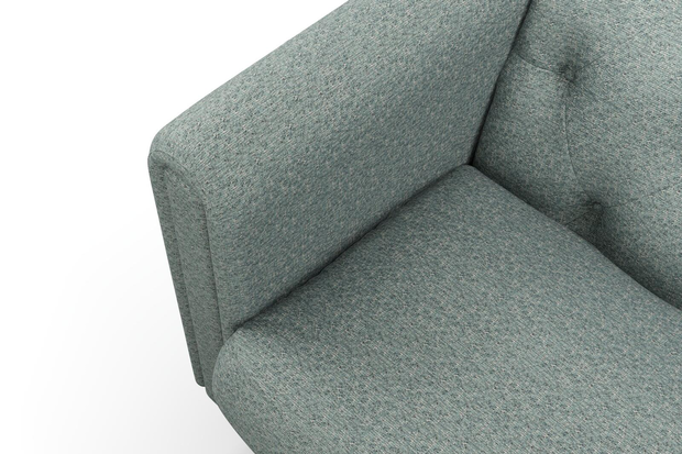 Photo of the fabric Omni Emerald swatch by James Dunlop FibreGuard. Use for Upholstery, Accessory, Top of Bed. Style of Plain, Texture