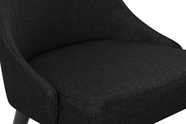 Photo of the fabric Poker Caviar swatch by James Dunlop FibreGuard. Use for Upholstery, Accessory, Top of Bed. Style of Chenille, Plain