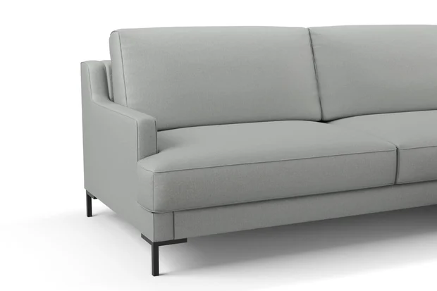 Photo of the fabric Infinite Silver swatch by Mokum. Use for Curtains, Upholstery, Accessory, Top of Bed. Style of Plain, Texture