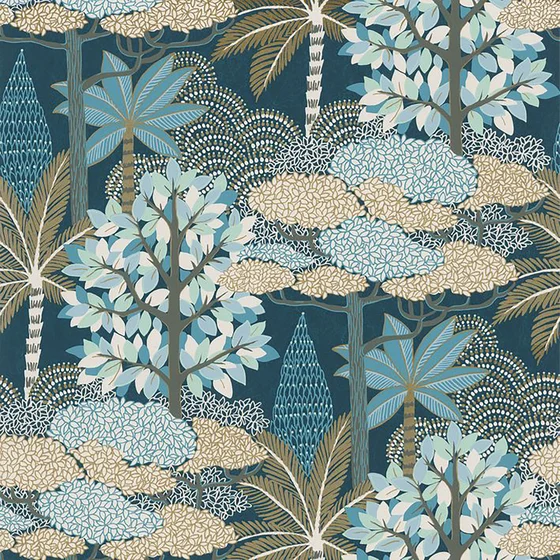 Photo of the fabric Marakanda Wp 7538 7538 0100 swatch by Casamance. Use for Wall Covering. Style of Floral And Botannical