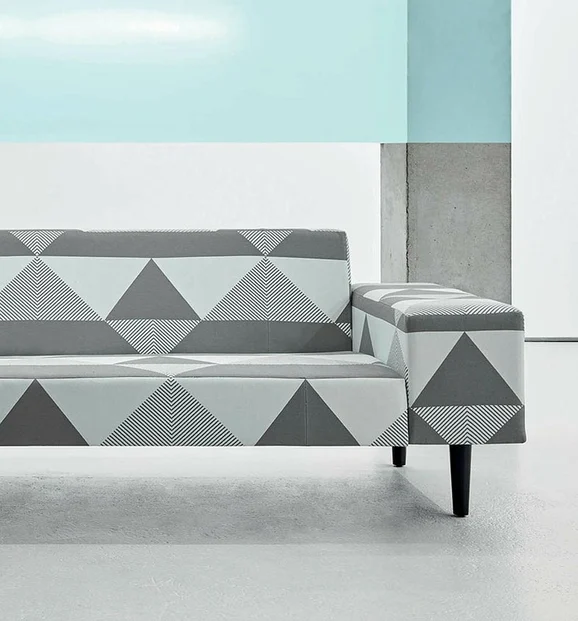 Photo of the fabric Geo K5155 07 in situ by Kirkby Design. Use for Upholstery, Accessory. Style of Geometric