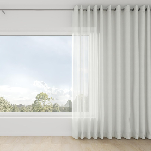 Photo of the fabric Gesso Lino Mist swatch by Mokum. Use for Curtains. Style of Plain, Texture