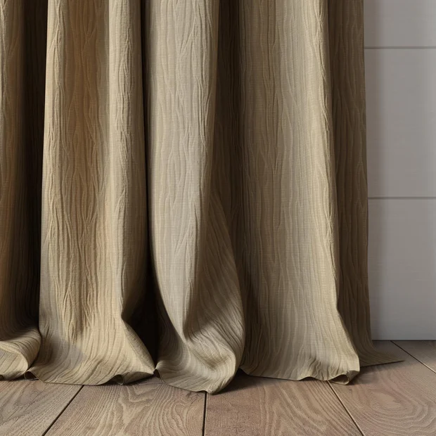 Photo of the fabric Sandrift Caramel swatch by James Dunlop Essentials. Use for Curtains, Accessory. Style of Plain, Texture