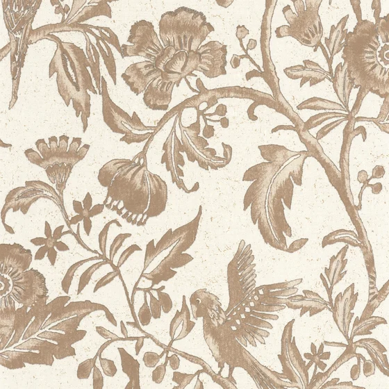 Photo of the fabric Etourneau Wallpaper 8816 8816 14 25 swatch by Casadeco. Use for Wall Covering. Style of Floral And Botannical