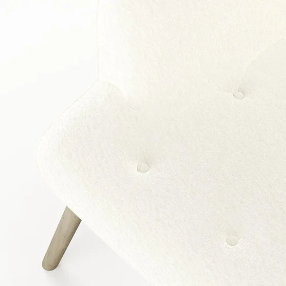 Photo of the fabric Snugly Pearl swatch by James Dunlop FibreGuard. Use for Upholstery, Accessory, Top of Bed. Style of Chenille, Plain