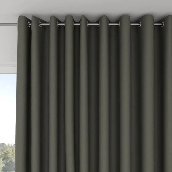 Photo of the fabric Satori Stonewash Riverstone swatch by Mokum. Use for Curtains, Upholstery Light Duty, Accessory, Top of Bed. Style of Plain, Texture
