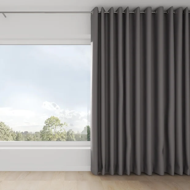 Photo of the fabric Infinite Night Shade swatch by Mokum. Use for Curtains, Upholstery, Accessory, Top of Bed. Style of Plain, Texture