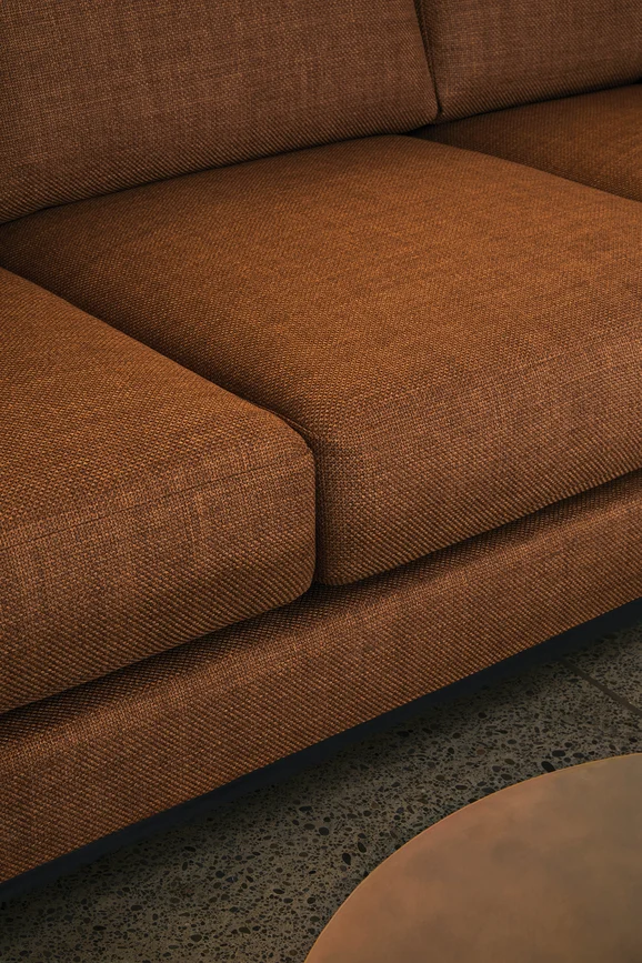 Photo of the fabric Panier Macaroon in situ by James Dunlop. Use for Upholstery, Accessory. Style of Plain, Texture