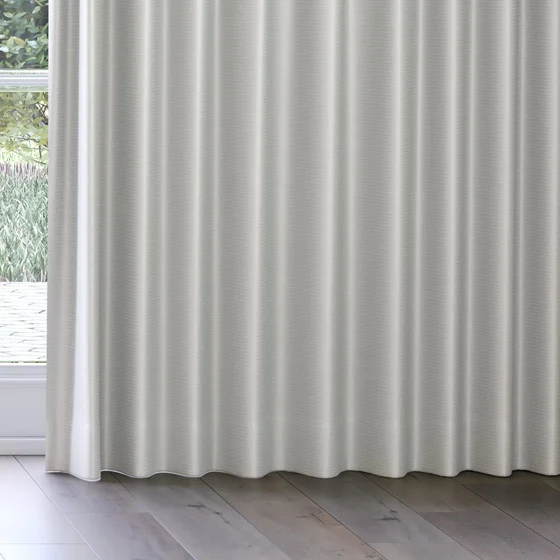 Photo of the fabric Kennedy FR Blackout Moonstone swatch by James Dunlop Essentials. Use for Curtains. Style of Plain, Texture