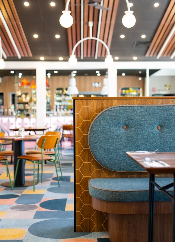 Peninsula Hotel by Surround Interiors | Mingle Mangle colours Cascade and Spice by Zepel FibreGuard