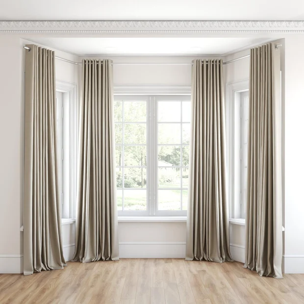 Photo of the fabric Luxe Flax swatch by James Dunlop Essentials. Use for Curtains, Accessory, Top of Bed. Style of Plain, Texture