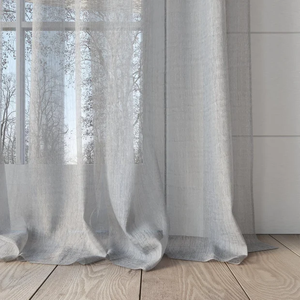 Photo of the fabric Vapour Dove Grey swatch by James Dunlop Essentials. Use for Sheer Curtains. Style of Plain, Sheer