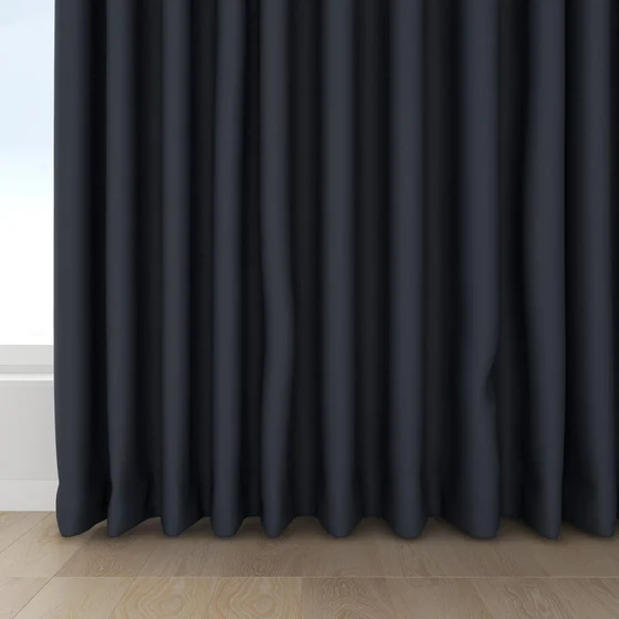 Photo of the fabric Eternal Midnight swatch by Mokum. Use for Curtains, Upholstery, Accessory. Style of Plain, Texture
