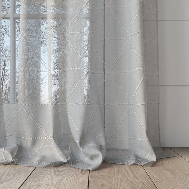 Photo of the fabric Timeless Mineral swatch by James Dunlop. Use for Sheer Curtains. Style of Geometric, Sheer