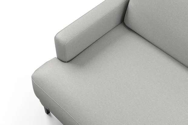 Photo of the fabric Como Silver Birch swatch by Mokum. Use for Upholstery, Accessory. Style of Plain, Texture