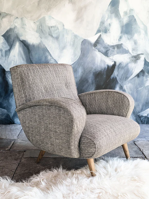 Photo of the fabric Sagesse 4598 4598 0410 in situ by Casamance. Use for Upholstery, Accessory. Style of Geometric