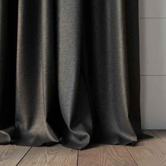 Photo of the fabric Eclipse Blackout Charcoal swatch by James Dunlop. Use for Curtains. Style of Plain, Texture
