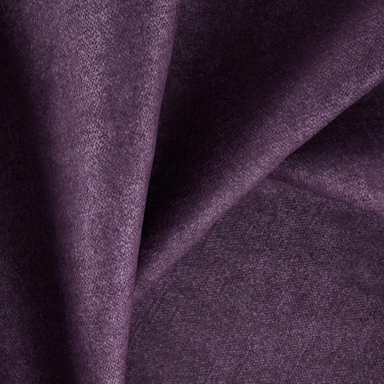 Photo of the fabric Bolshoi Aubergine swatch by Zepel. Use for Curtains, Upholstery, Accessory, Top of Bed. Style of Chenille, Plain
