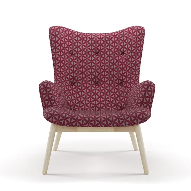 Photo of the fabric Tapa Fuchsia swatch by James Dunlop. Use for Upholstery, Accessory. Style of Geometric