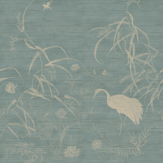 Photo of the fabric Nuido Wp Panel 7034 3568 swatch by Casamance. Use for Wall Covering. Style of Animals And Birds, Non-Woven Backed Vinyl