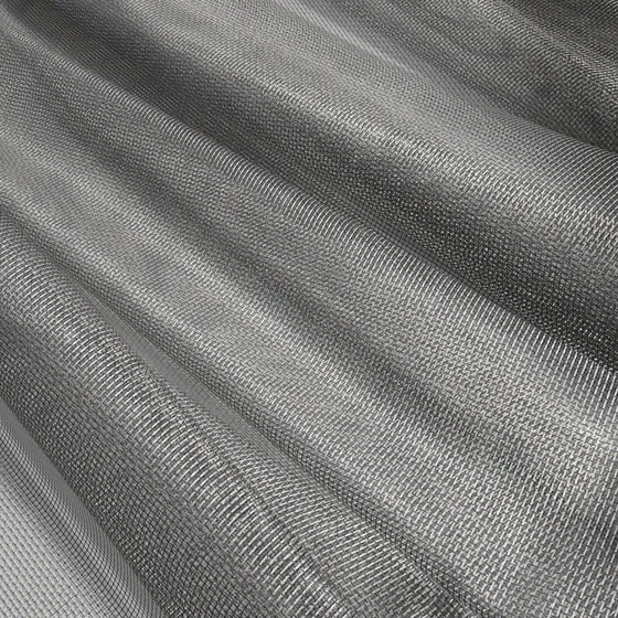 Photo of the fabric Armour FR Silver swatch by James Dunlop. Use for Sheer Curtains. Style of Plain, Sheer