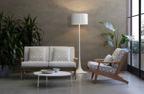 Cool toned indoor-outdoor furniture