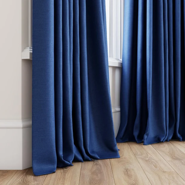 Photo of the fabric Urban Cobalt swatch by James Dunlop. Use for Curtains, Upholstery, Accessory. Style of Plain, Texture