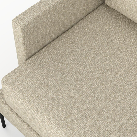 Photo of the fabric Grain Beige swatch by Mokum. Use for Upholstery, Accessory, Top of Bed. Style of Plain, Texture