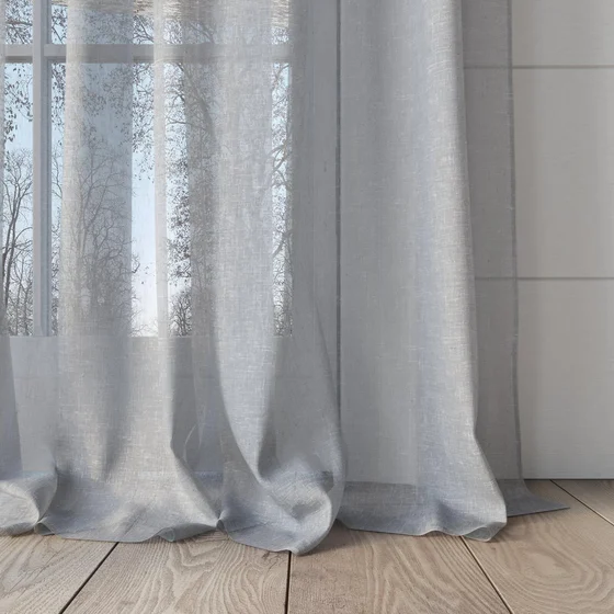 Photo of the fabric Tempest Storm swatch by Mokum. Use for Sheer Curtains. Style of Plain, Sheer