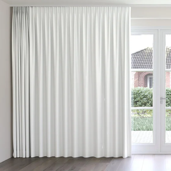 Photo of the fabric Stallion 2 Blackout Chalk swatch by James Dunlop Essentials. Use for Curtains. Style of Plain, Texture
