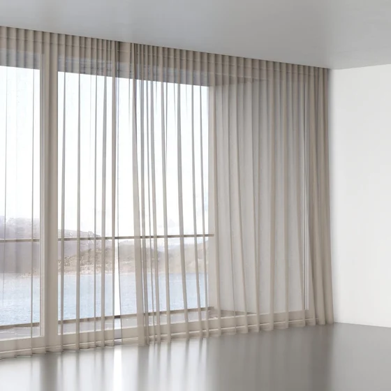 Photo of the fabric Kanji Linen swatch by James Dunlop. Use for Sheer Curtains. Style of Plain, Sheer