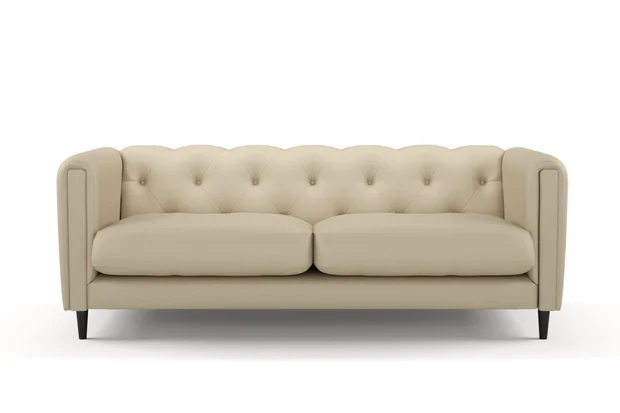Photo of the fabric Sit Out Sand swatch by James Dunlop FibreGuard. Use for Upholstery, Accessory. Style of Plain, Taffeta