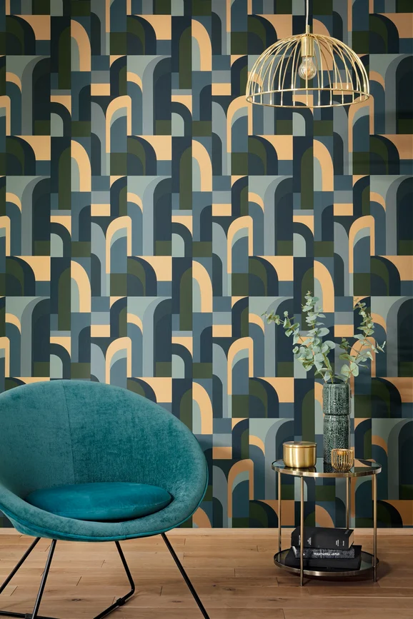 Photo of the fabric Doors Wallpaper 10208 60 72 in situ by James Dunlop. Use for Wall Covering. Style of Abstract