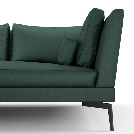 Photo of the fabric Como Juniper swatch by Mokum. Use for Upholstery, Accessory. Style of Plain, Texture