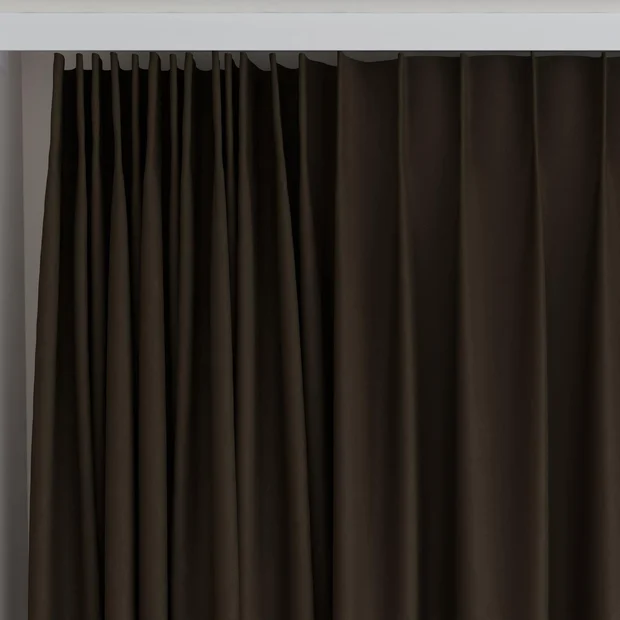 Photo of the fabric Vela Wood swatch by James Dunlop FibreGuard. Use for Curtains, Upholstery, Accessory, Top of Bed. Style of Plain, Velvet