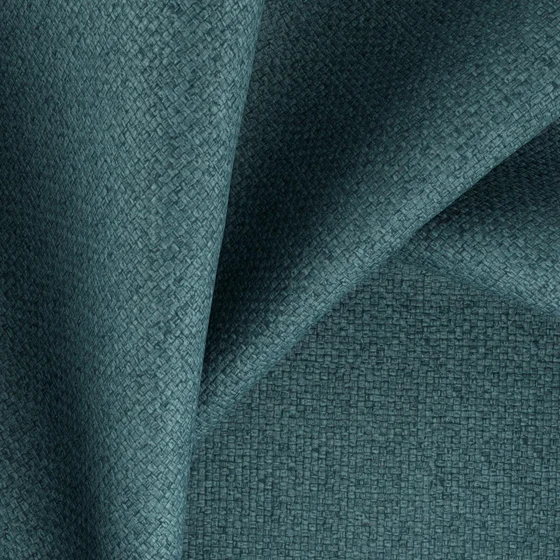 Photo of the fabric Dynamo A Teal swatch by Zepel FibreGuard. Use for Upholstery, Accessory, Top of Bed. Style of Plain, Texture