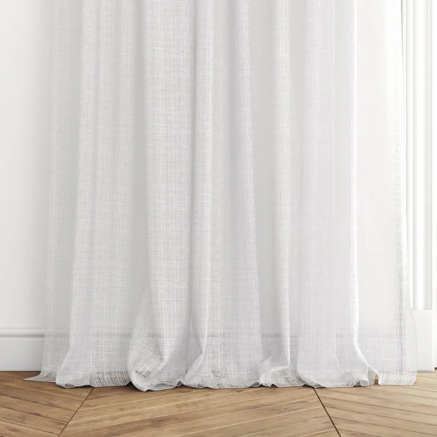Photo of the fabric Scandinese Whitewash swatch by James Dunlop. Use for Sheer Curtains. Style of Plain, Sheer