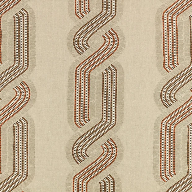 Photo of the fabric Ludo Z795 02 swatch by Zinc. Use for Curtains, Upholstery Light Duty, Accessory. Style of Embroidery, Geometric