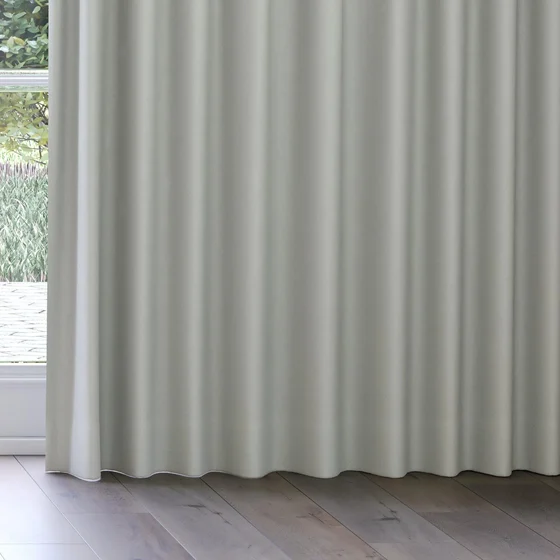 Photo of the fabric Oakley FR Sage swatch by James Dunlop. Use for Curtains. Style of Plain, Texture