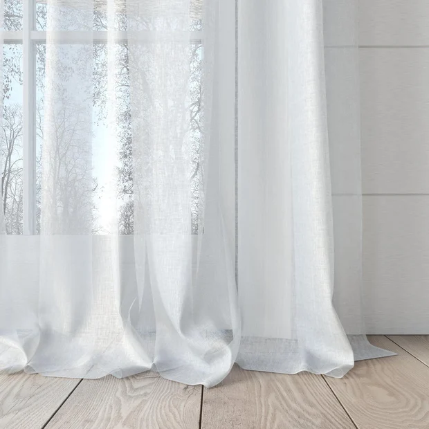 Photo of the fabric Beauvoir Ivory swatch by James Dunlop. Use for Sheer Curtains. Style of Plain, Sheer